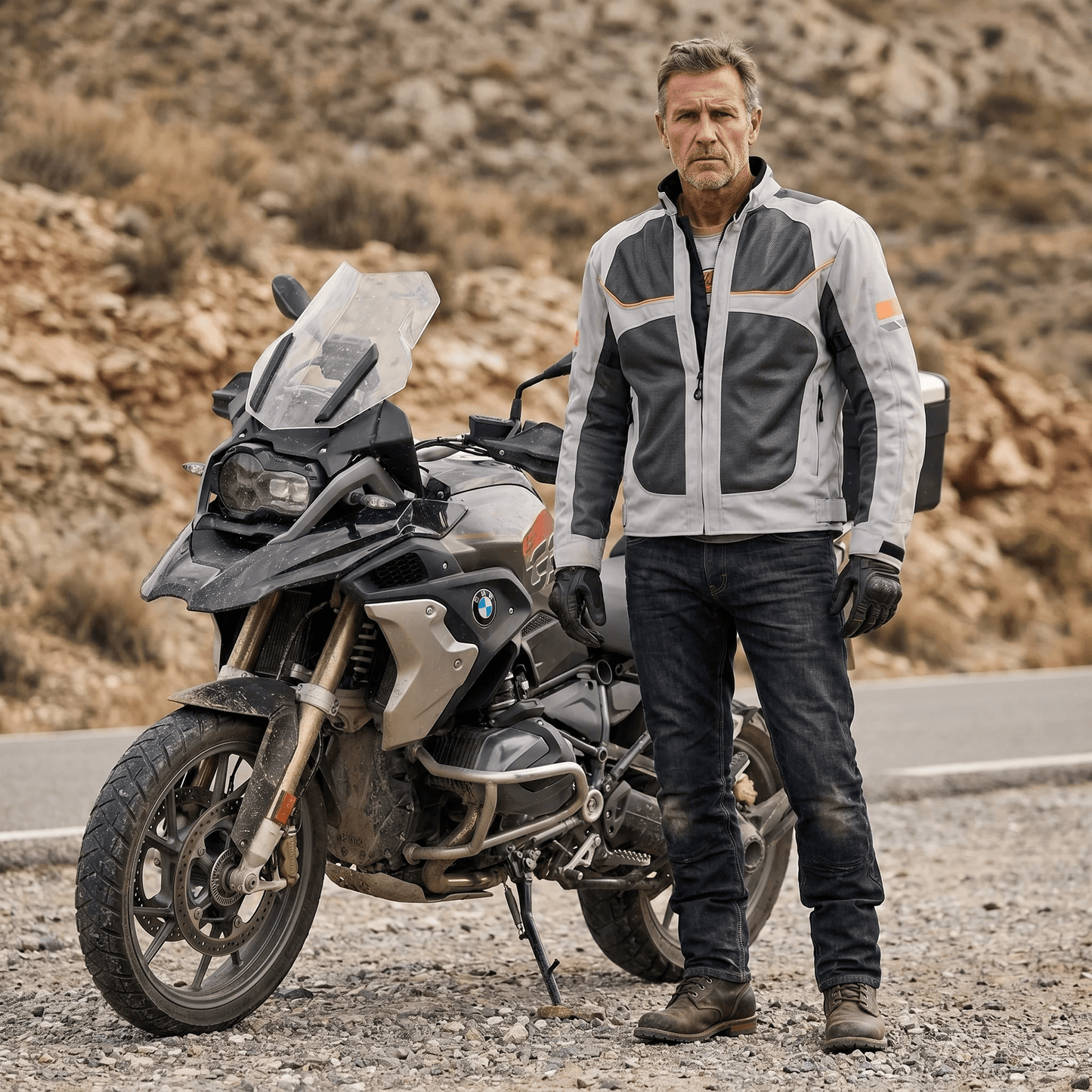 Borvane™ AirGuard Breathable Motorcycle Jacket (Gray)