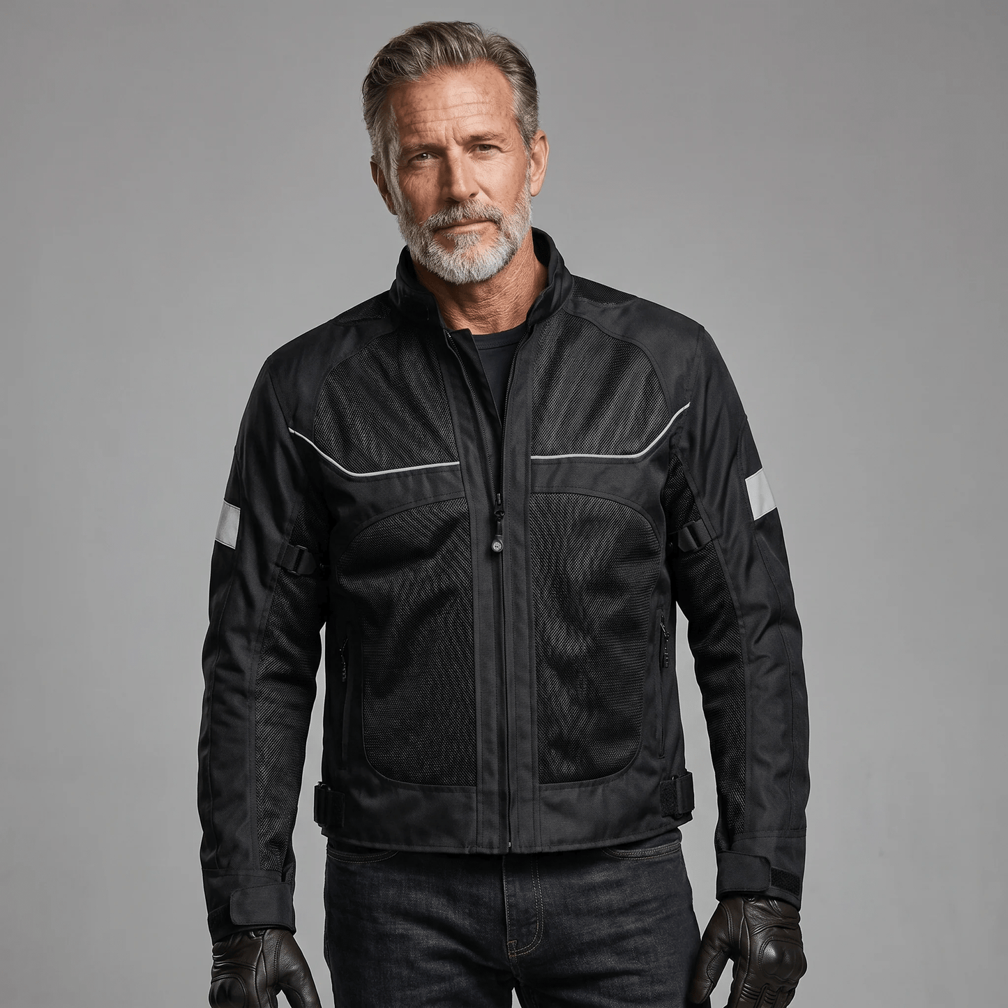 Borvane™ AirGuard Breathable Motorcycle Jacket (Gray)