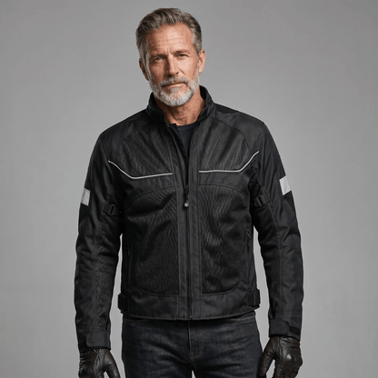 Borvane™ AirGuard Breathable Motorcycle Jacket (Black)