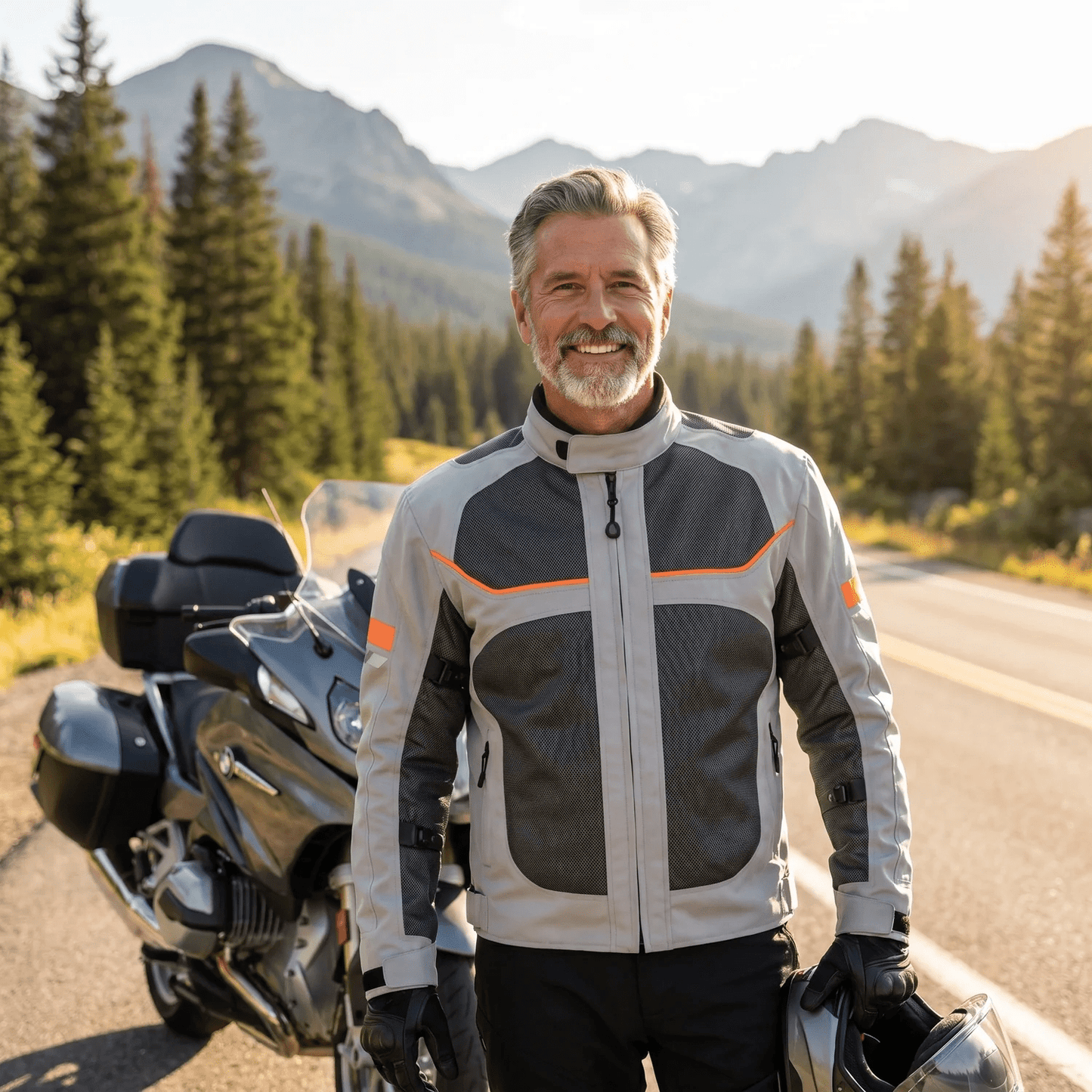 Borvane™ AirGuard Breathable Motorcycle Jacket (Gray)
