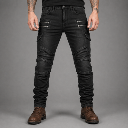 Borvane ShieldFlex™ Black Motorcycle Jeans